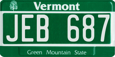 VT license plate JEB687