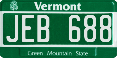 VT license plate JEB688