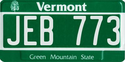 VT license plate JEB773