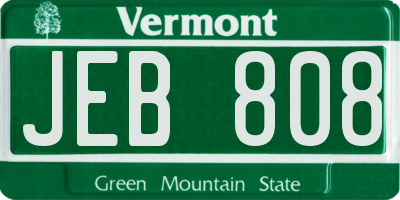 VT license plate JEB808