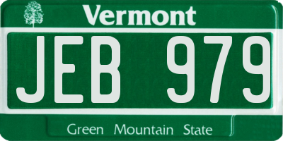 VT license plate JEB979