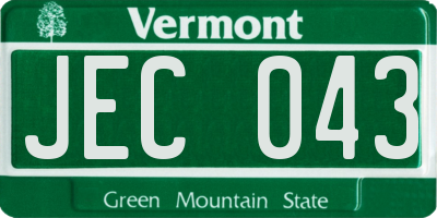 VT license plate JEC043