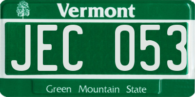 VT license plate JEC053