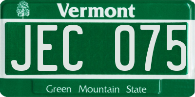 VT license plate JEC075