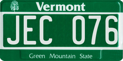 VT license plate JEC076