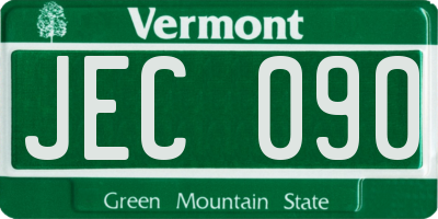 VT license plate JEC090