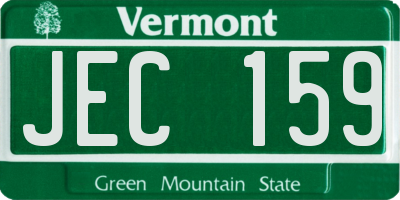 VT license plate JEC159