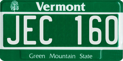 VT license plate JEC160