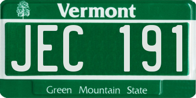 VT license plate JEC191