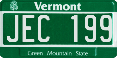 VT license plate JEC199