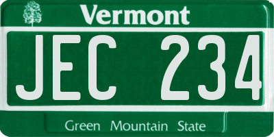 VT license plate JEC234