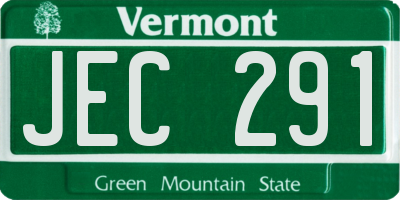 VT license plate JEC291
