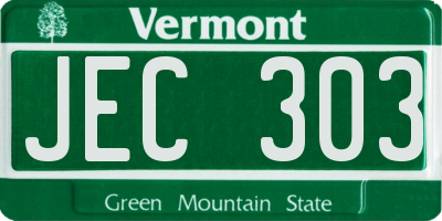 VT license plate JEC303