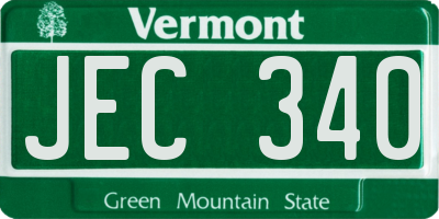 VT license plate JEC340