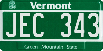 VT license plate JEC343