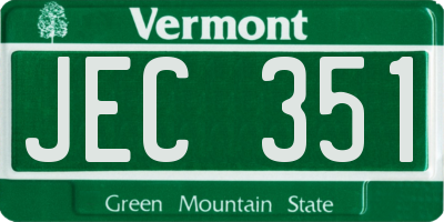 VT license plate JEC351