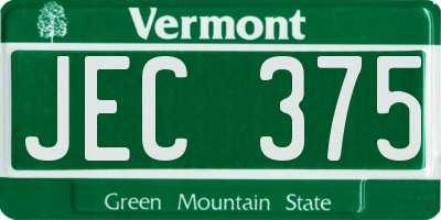 VT license plate JEC375