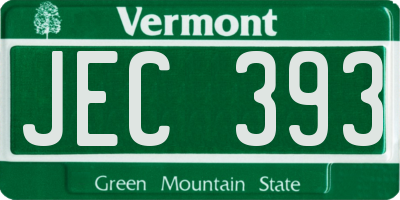 VT license plate JEC393