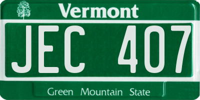VT license plate JEC407