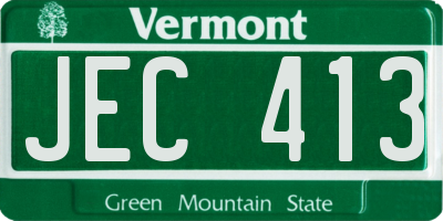 VT license plate JEC413