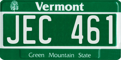VT license plate JEC461