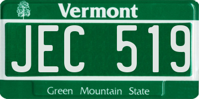 VT license plate JEC519