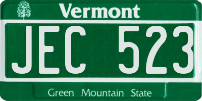 VT license plate JEC523