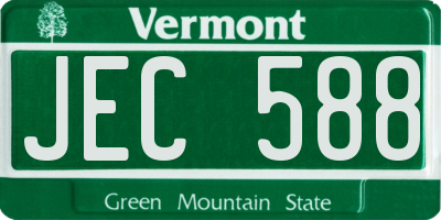 VT license plate JEC588