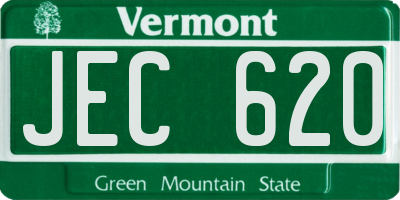 VT license plate JEC620