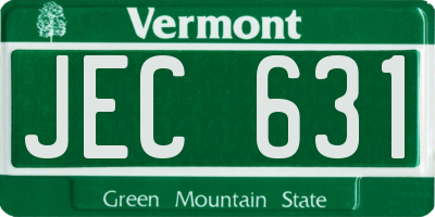 VT license plate JEC631