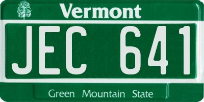 VT license plate JEC641