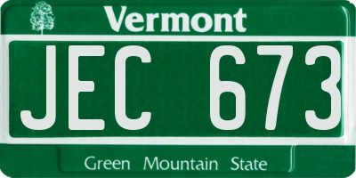 VT license plate JEC673