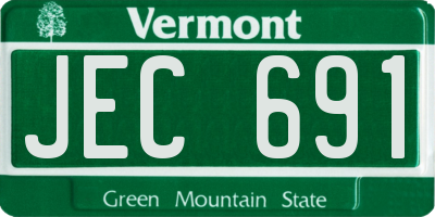 VT license plate JEC691