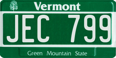 VT license plate JEC799