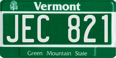 VT license plate JEC821