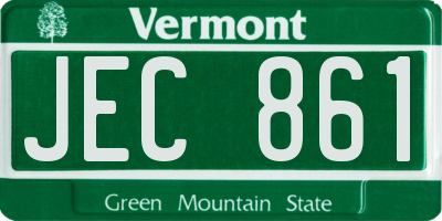 VT license plate JEC861