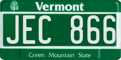 VT license plate JEC866