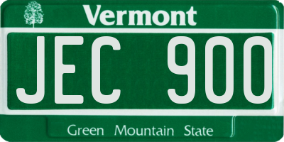 VT license plate JEC900