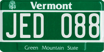 VT license plate JED088