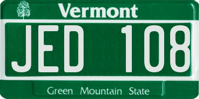 VT license plate JED108