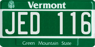 VT license plate JED116