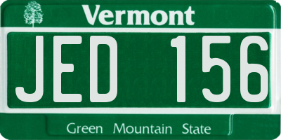 VT license plate JED156