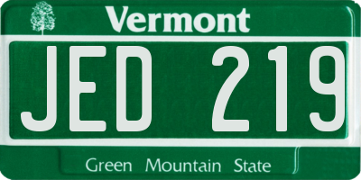 VT license plate JED219