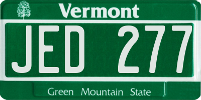 VT license plate JED277