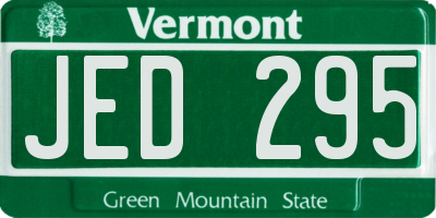 VT license plate JED295