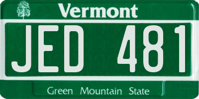 VT license plate JED481