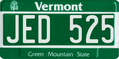 VT license plate JED525