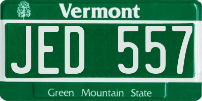 VT license plate JED557