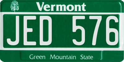 VT license plate JED576