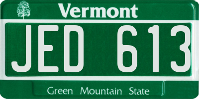VT license plate JED613